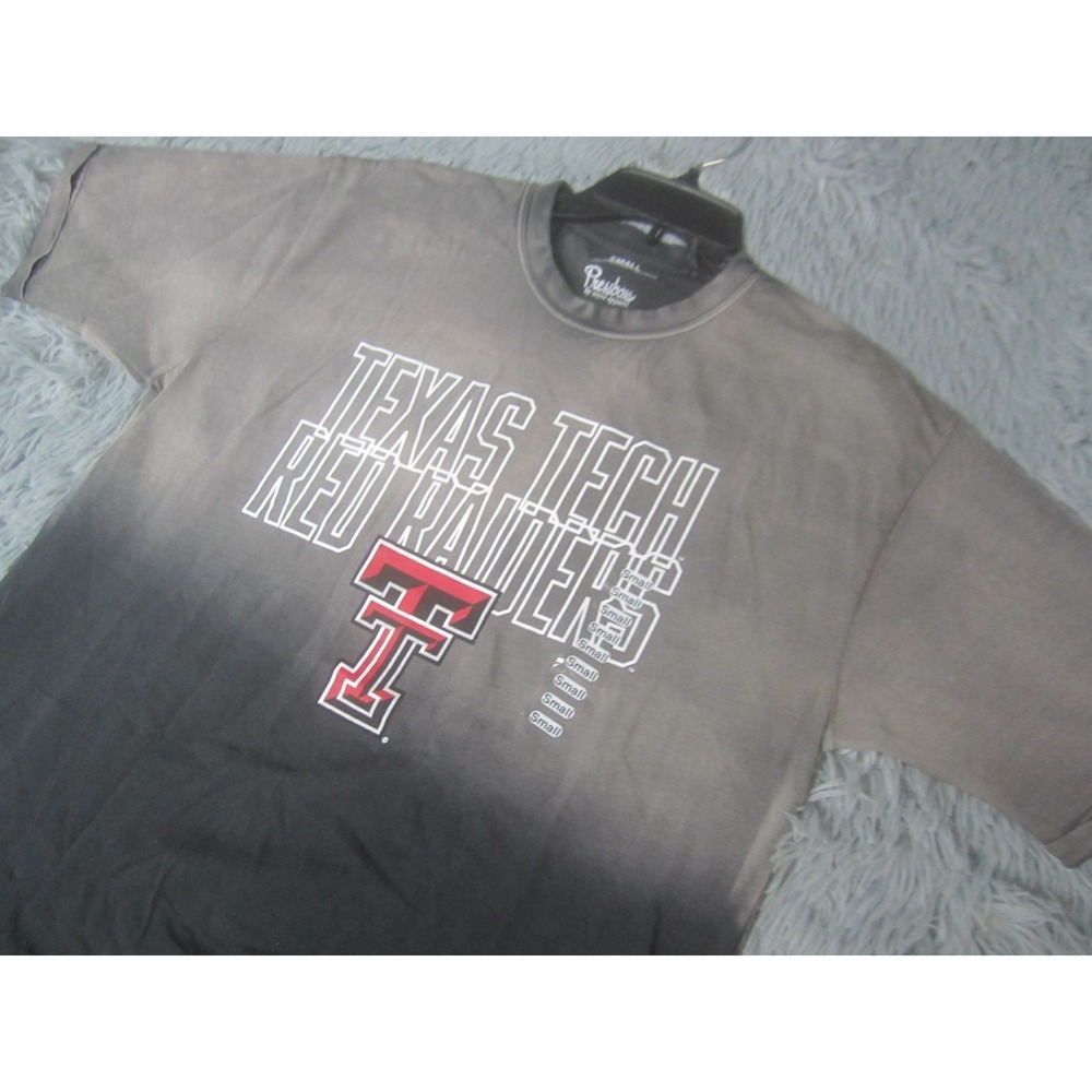 Texas Tech Shirt Womens Small Gray NWT Red Raiders Crew Neck Ombre - Picture 2 of 8